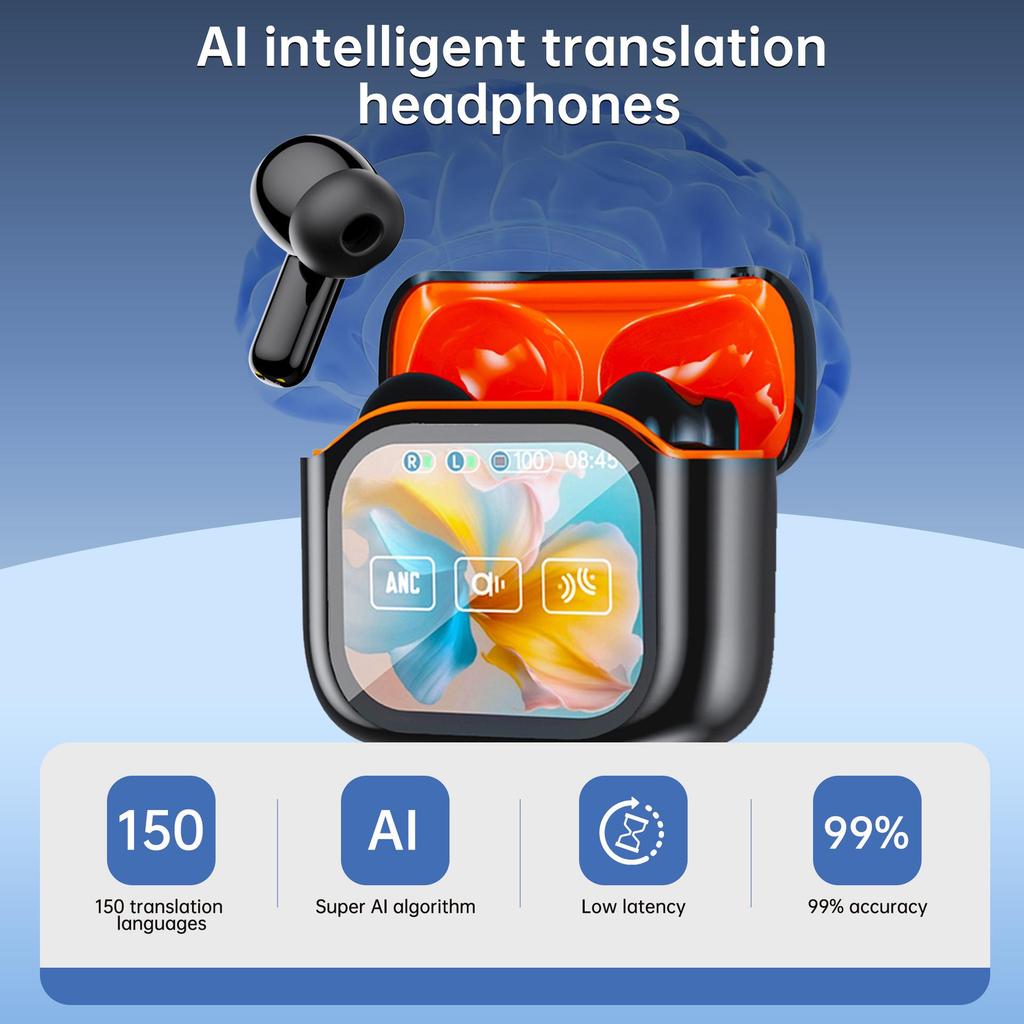 JM19 Kabellose Bluetooth ANC Geräuschunterdrückende Sport-In-Ear-Stereo-Kopfhörer mit KI-Übersetzung.