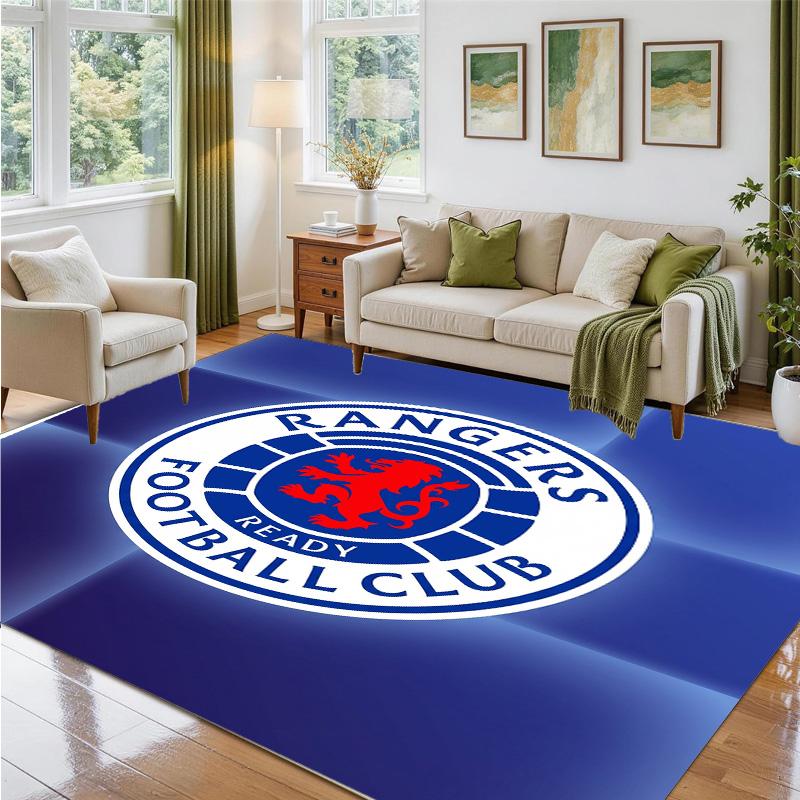 Rangers FC Design Crystal Velvet Rug Soft Decorative Mat for Bedroom Entrance
