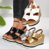 Fashion 2025 Summer Women Shoes Back Strap Chunky Platform Sandals Women Peep Toe Wedge High Heels Sandles Woman Chunky Heeled Sandalias