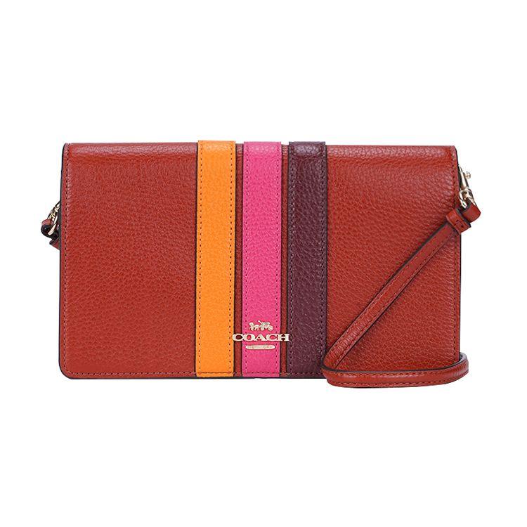 

Coach Anna Flap Small Square Bag Leather Crossbody Shoulder Bag Women bags Red Multicolor 2632-IMR6B Basic Set (Bag+Dust Bag)
