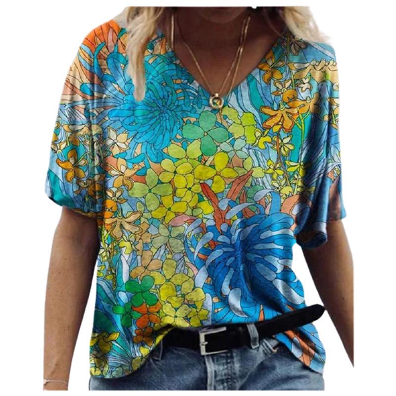 

Модная трендовая женская футболка с коротким рукавом, повседневная, в стиле ретро, с принтом, облегающая 5XL