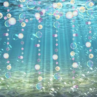 Romantic Round Bubble Ribbon Wall Hanging Garlands Bubble Paper Skewers Bubble Circle Banner