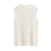 Women's Cashmere Ribbed Sleeveless Slim-Fit Pullover Sweater with Half-High Neck