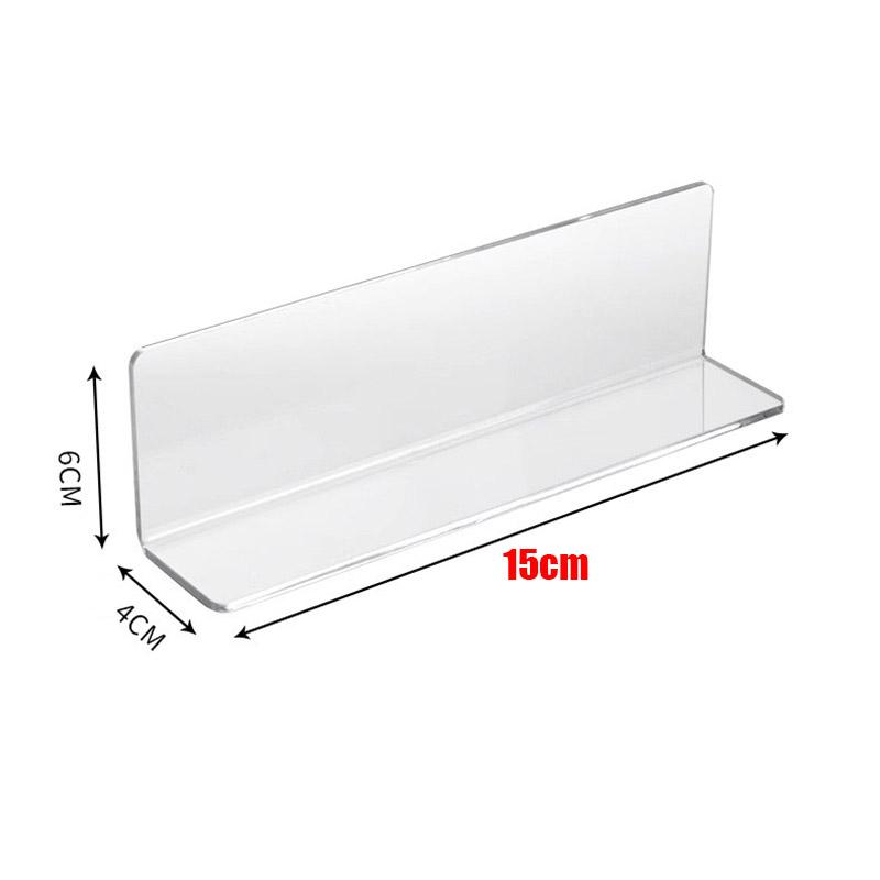 Acrylic L-Shaped Baffle for Bathroom Mirror Cabinet - Gap Partition To Prevent Falling, Storage Rack for Cosmetics & Toiletries