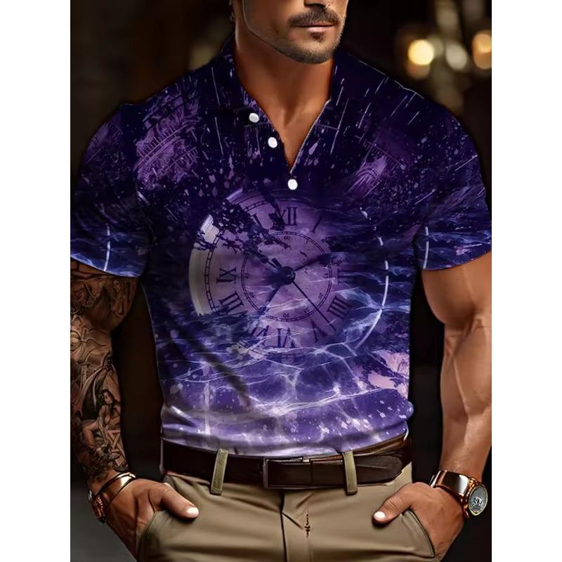 

Летние мужские рубашки поло с графическим принтом геометрии блоков, 3D-печать, мужская одежда, повседневная рубашка с коротким рукавом, свободного кроя оверсайз, топы для пожилых мужчин 6XL