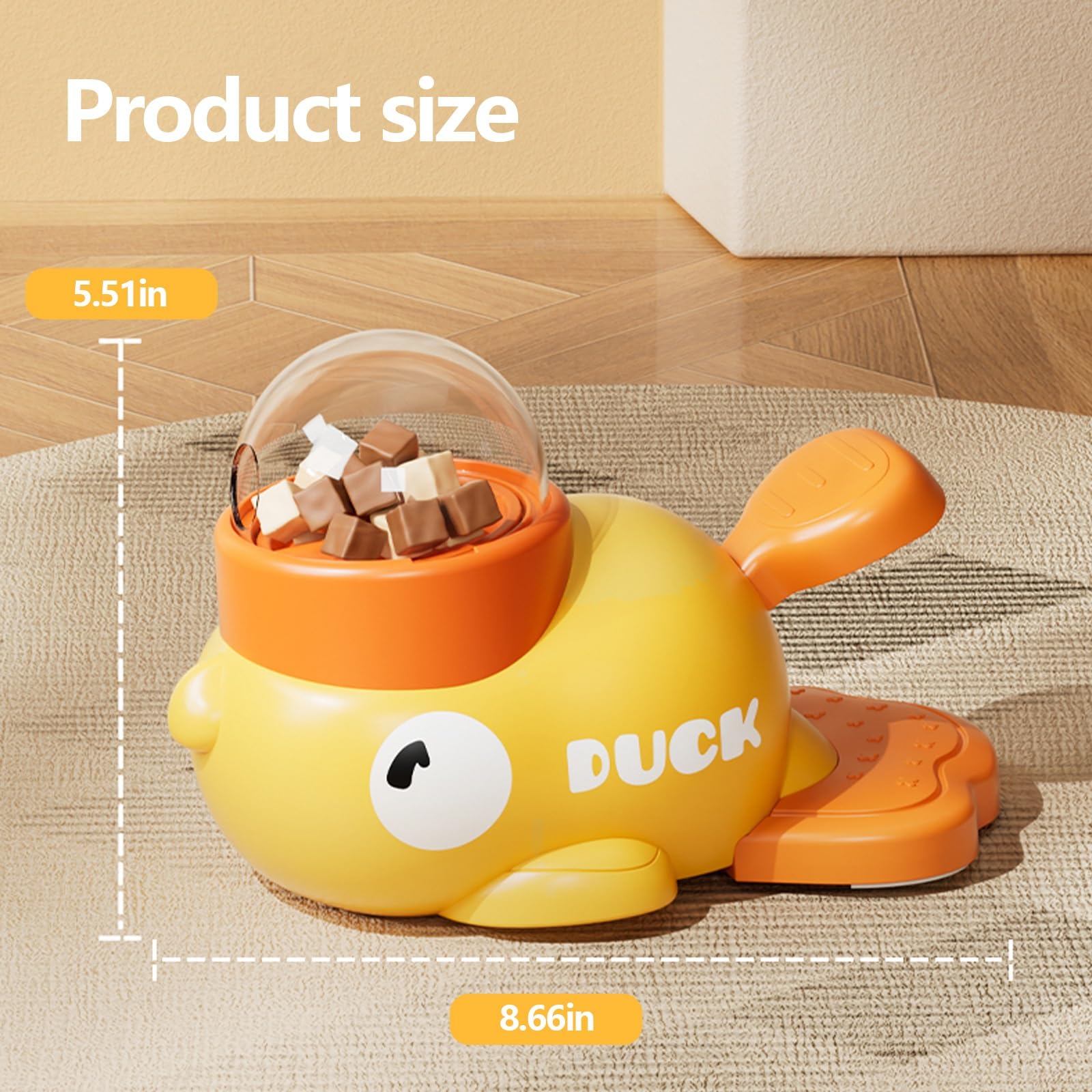 

Pet Treat Dispenser Toy Dog Slow Puzzle Feeder Interactive Duck Treat Dispenser Automatic Feeder Toys for Dog Training Supplies жовтий