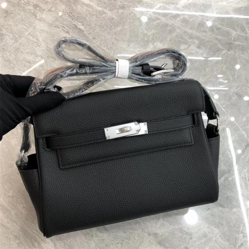 The first layer of cowhide TOGO cowhide KL bag women's versatile retro mailman bag spring senior feeling shoulder messenger bag