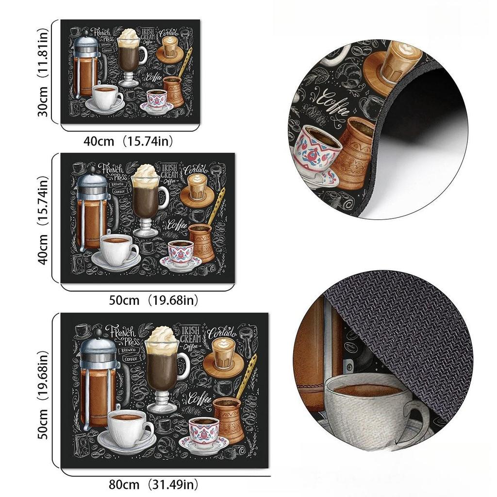 1Pcs Boho Coffee Bar Coffee Rubber Drying Mat Tableware for Coffee Shop Kitchen Carpet Tableware Durable Diatom Mud Table Mat Pet Coffeeware Mat