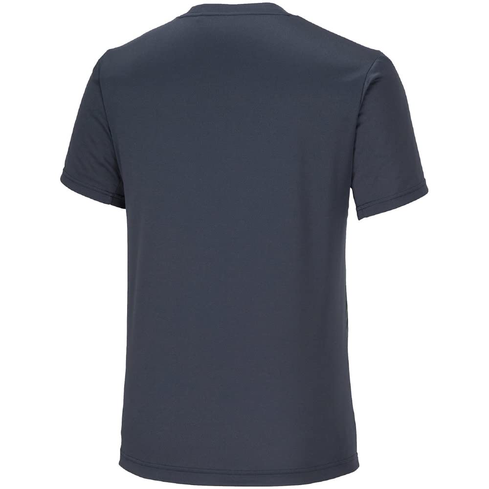 Tennis Wear RB Practice Shirt Short Sleeve Sweat Absorbent Quick Drying 62JAAZ11 Navy Green S [Mizuno] Black/Lime