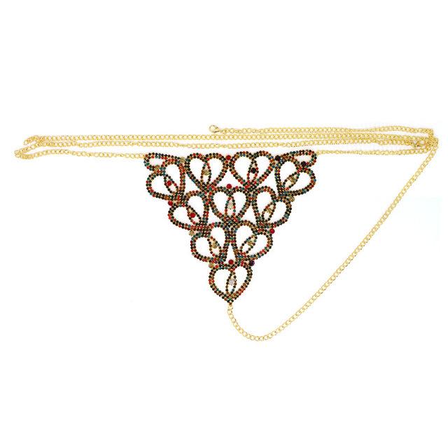 Accessories Rhinestone Claw Chain Body Chain Heart-Shaped Sexy Bikini Diamond Panties Body Chain Direct
