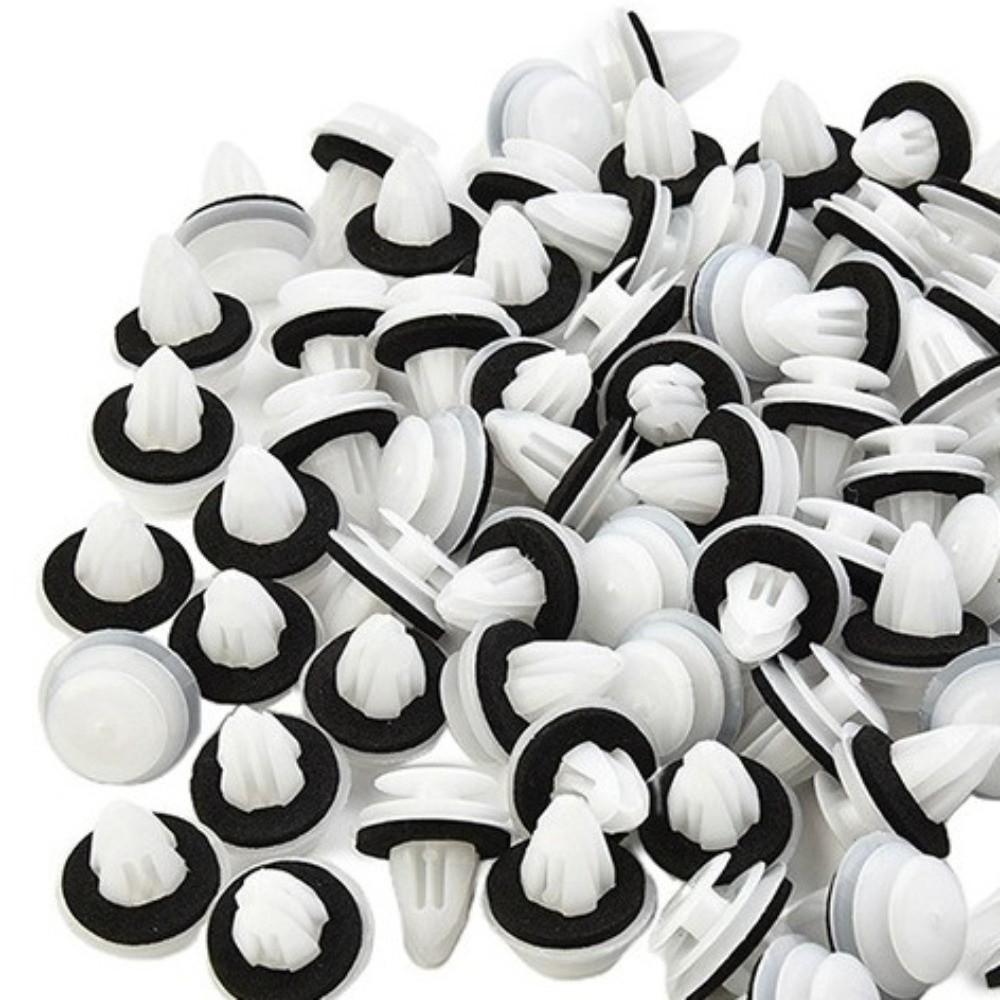 100pcs/set White Door Panel Clips Plastic Bumper Clips Durable Retainer Clips Car Interior