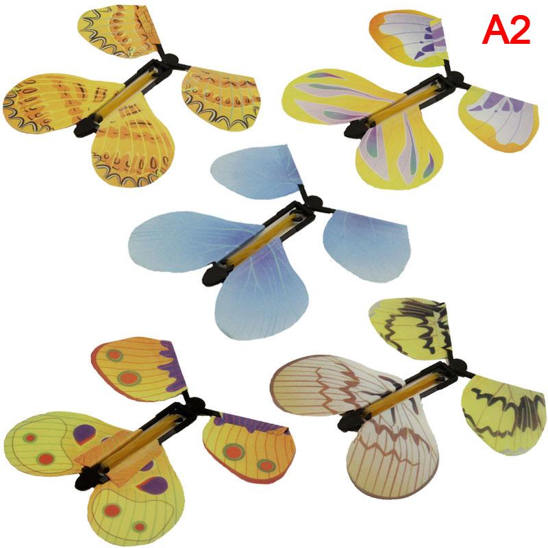 5/6/10pc Flying in the Book Fairy Rubber Band Powered Wind Up Great Surprise Birthday Wedding Card Gift Butterfly Card Magic Toy
