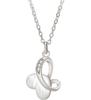 Double Layer Butterfly & Zircon Pendant Necklace in s925 Silver - Best Friend Layered Clavicle Chain Gift
