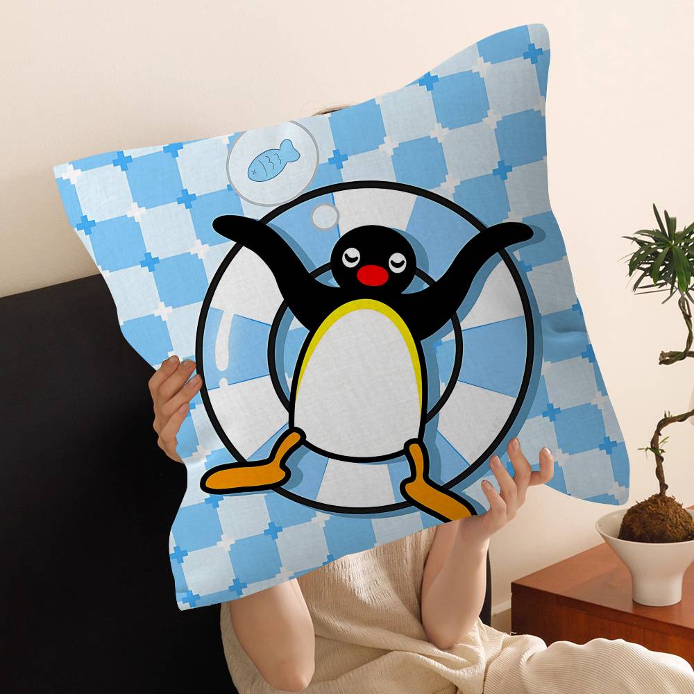 Pingu Cartoon Pingu Pillow Anime Pillow Sofa Bed Head Pillow Cover Cushion Cover 45X45 Cm Fashion