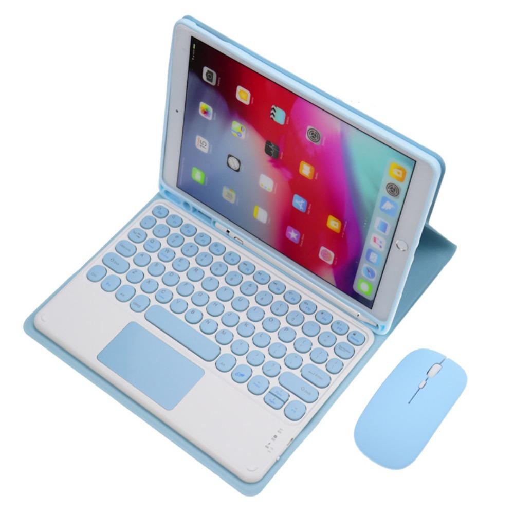 For iPad 11 Leather Case with Detachable Bluetooth Keyboard Touch Control for 10.9 10.2 Inch Tablet Mouse