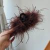 Korean Style High-End Ostrich Feather Hair Claw Clip for Women