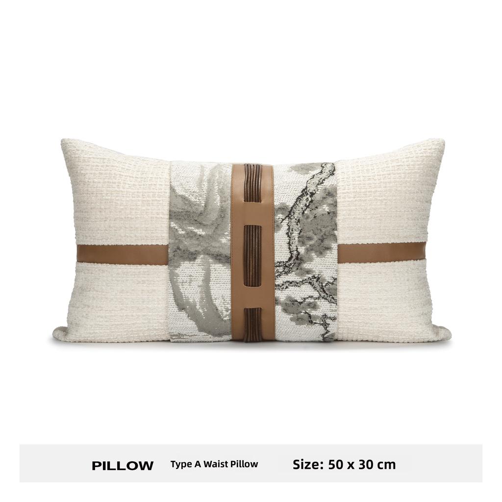 Modern Chinese Style Sofa Pillow Mountain Water Landscape Painting Lightweight Luxury Combination Home Stay Bed Head Cushion