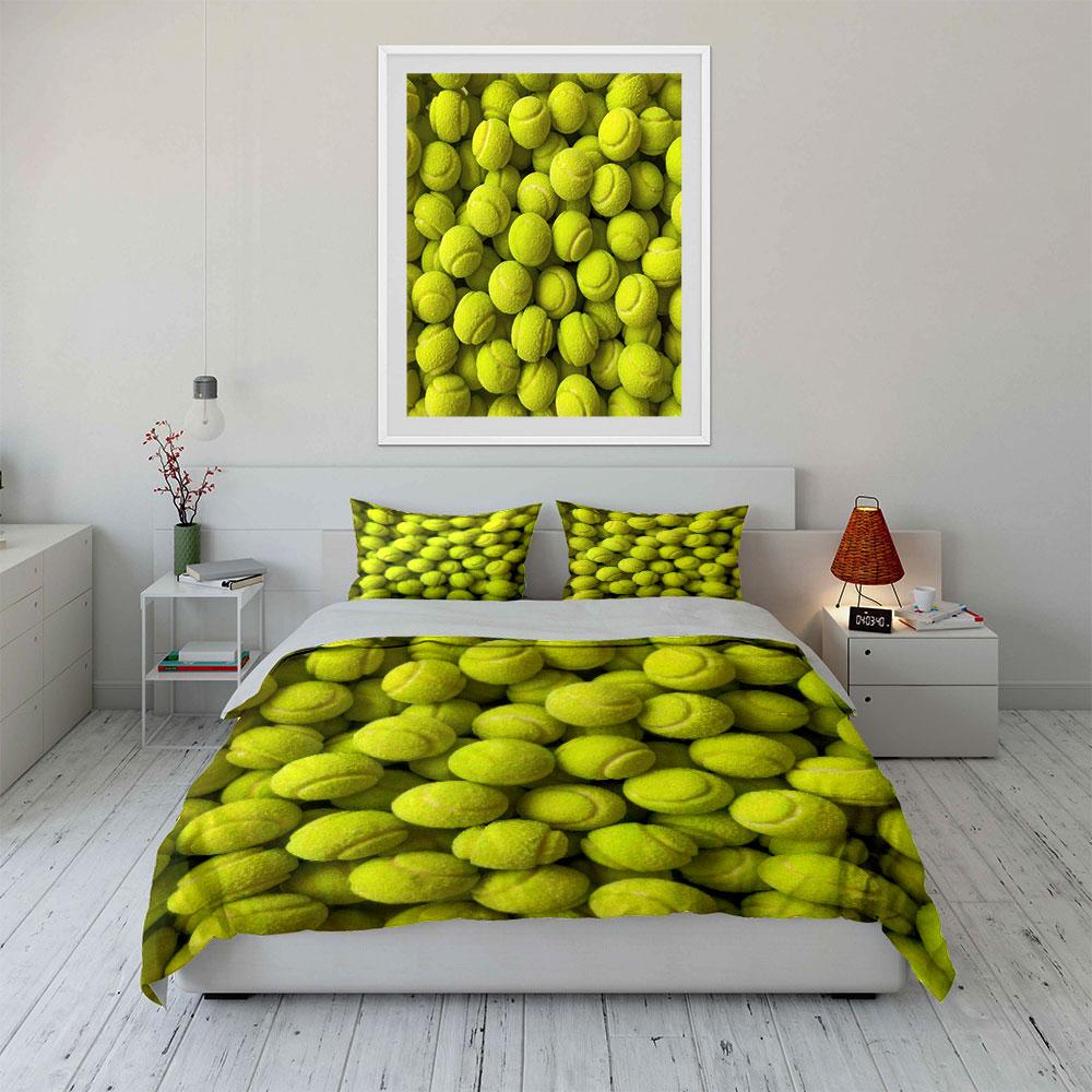 Set Trio Palla da Tennis, Varie Misure per Camera da Letto di Bambini e Adulti, Squisito Set Lenzuola 3 Pezzi, Regalo