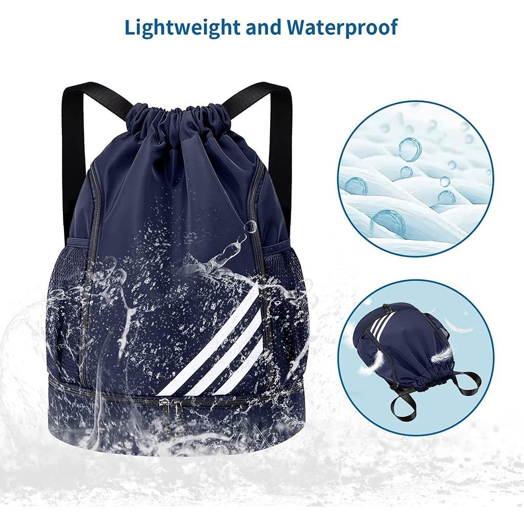 New Drawstring Basketball Bag with Wet/Dry Separation, Large Capacity for Sports, Travel, Outdoor Activities.