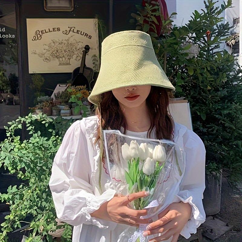 Women's Wide Brim Straw Sun Hat, Vintage Cute Large Brim Hat, Spring-Summer Foldable Beach Hat for Travel, Packable Sun Hat
