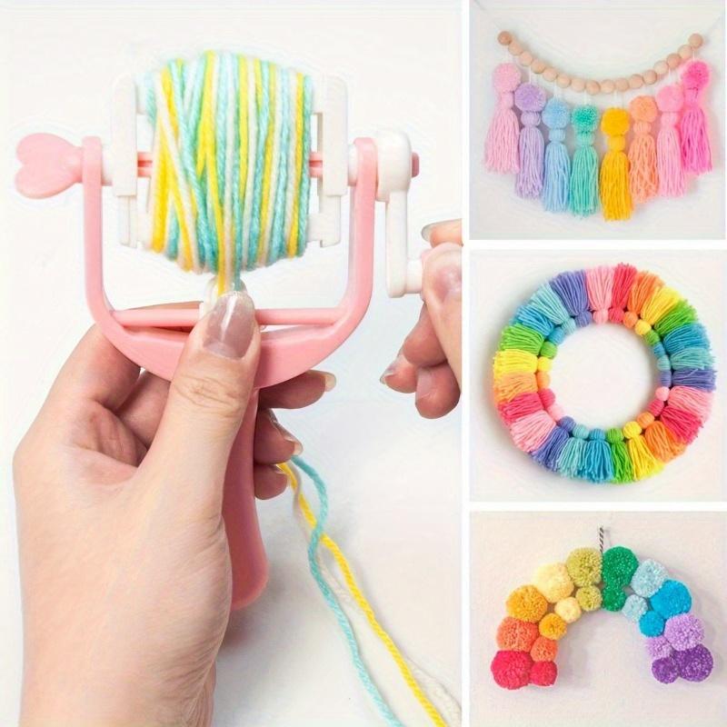 DIY Hand-operated Embellish Hand Knit Machine Pink Easy Weaver Knitter Portable Mini Spool Knitters Home DIY Sewing Craft