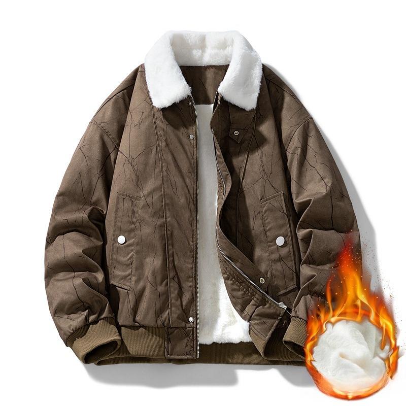 

Новая куртка большого размера с меховым воротником и плюшевой подкладкой для мужчин, большого размера, с хлопковой набивкой. 8XL