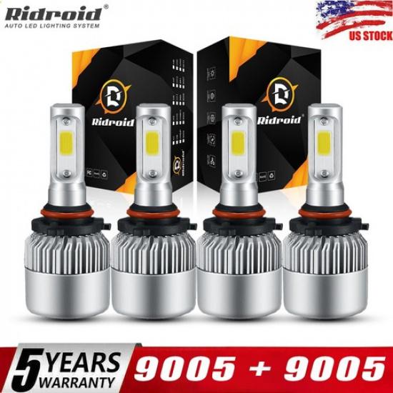For Toyota RAV4 2013 2014 2015 - 4x 9005 LED Headlight Bulbs Kit High Low Beam