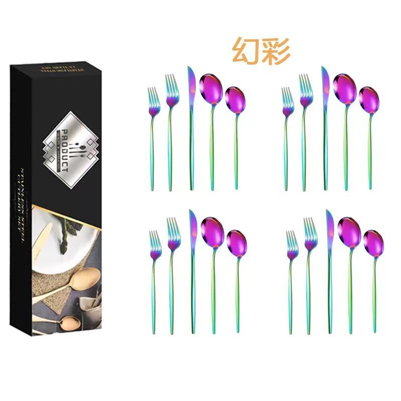 Portuguese Stainless Steel Tableware 20/30 Piece Set Western Food Steak Knife Fork Spoon Gift Box Set