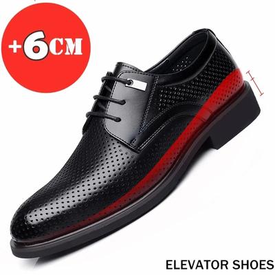 Herren Flache / 6CM Erhöhungsschuhe Hohl Atmungsaktive Business Formelle Lederschuhe Mann Britische Kleid Casual Hochzeitsschuhe