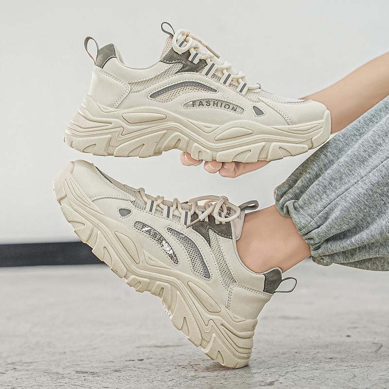 Sports Casual Shoes Fashion Simple Street Clunky Sneaker Comfortable Wear-Resistant Lace-Up Men Shoes Sport Shoes Free Shiping