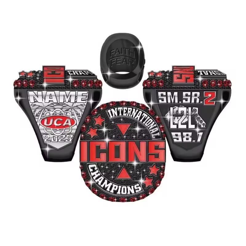 YUANYU Factory Customized LOGO Basketball, Football, Rugby Championship Champion Ring Sports Jewelry Men and Women Alloy Jewelry