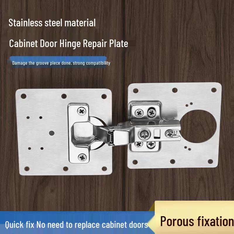 Stainless Steel Cabinet Door Hinge Repair Plate Kit