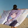 N-Nekomata Okayu Cartoon Microfiber Blanket Quick Drying Beach Towels Oversized Printing Super Absorbent Pool Towel Blanket