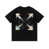 Off-White New Color Letter Arrow Pattern Round Neck Pullover Short Sleeved Men's and Women's T-shirts for Spring and Summer 2025