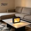 Cornice per Foto LED in Legno Talos Luce Notturna, Lampada da Tavolo Tunnel Infinito con Illusione Specchio, Custodia Antipolvere Nero Opaco, Ornamento da Tavolo a Doppio Uso