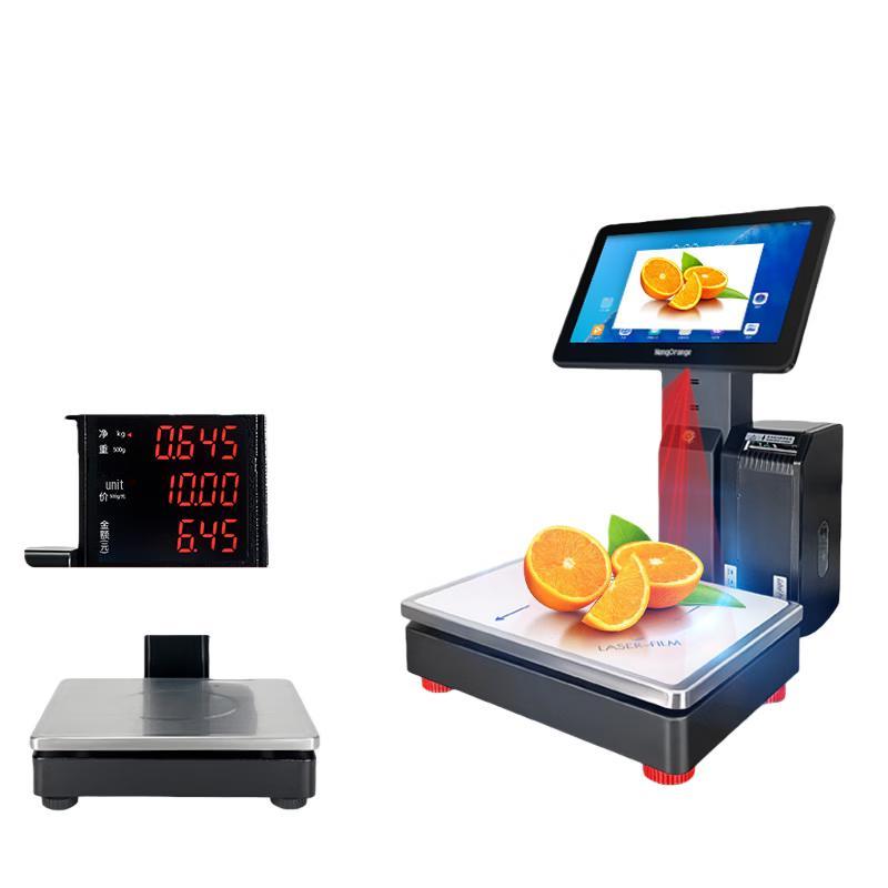 Hengcheng AI Barcode Label Printing Scale with 13.3-inch Customer Display (CN version)