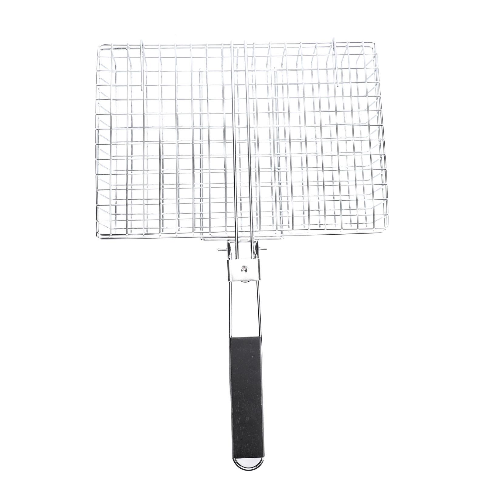 

Grill Basket Portable Folding BBQ Grilling Rack for Fish Vegetables Shrimp Barbeque Cooking Accessories A