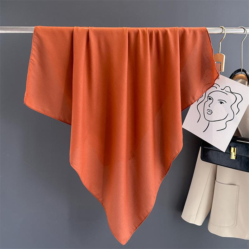 

Cotton Bandana Women Hijab Scarfs Solid Colors Fashion Shalws Wraps Neck Scarves Female Kerchief 90cm Square Head Scarf Ladies 90x90cm