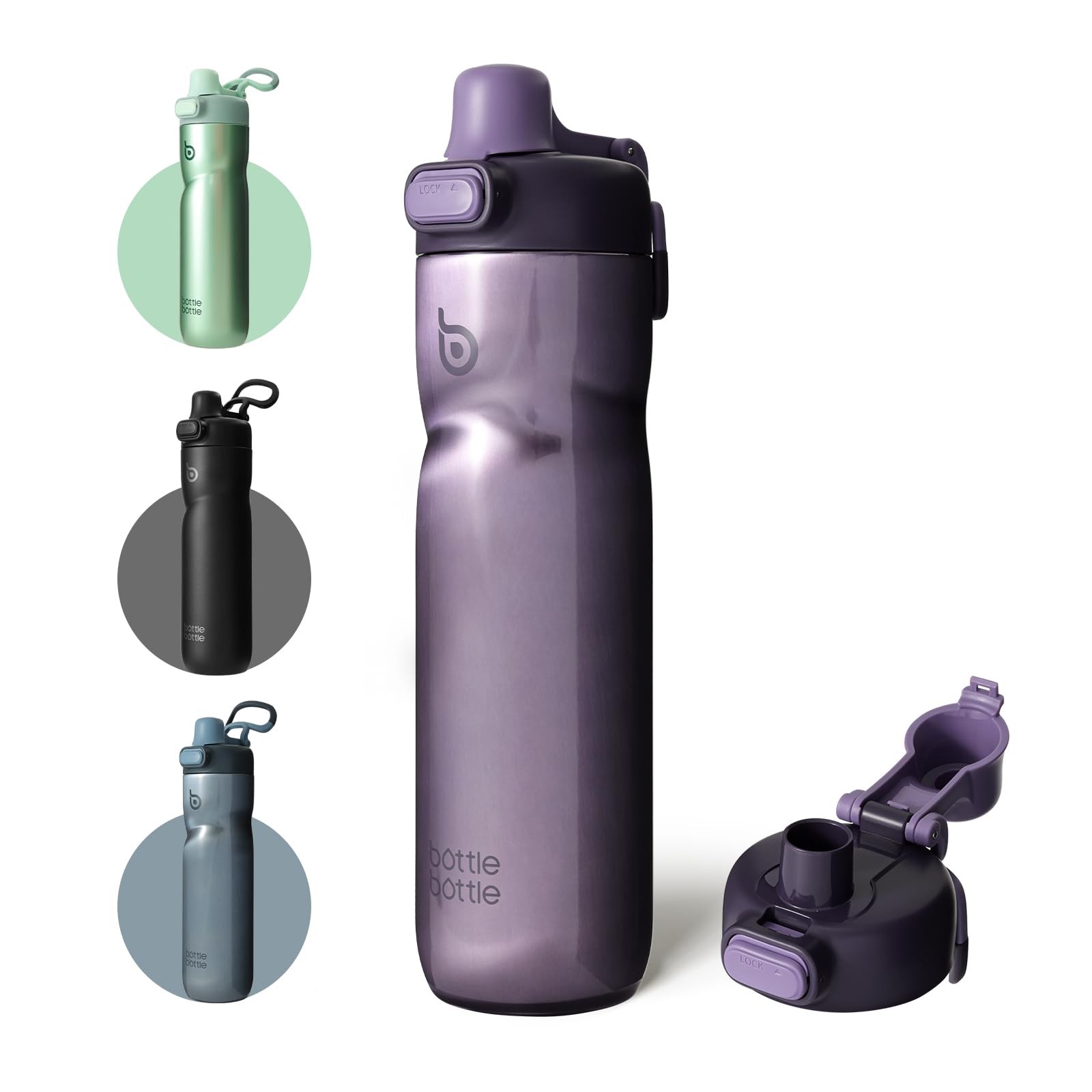 

БУТЫЛКА БУТЫЛКА Бутылка для воды 700 мл Нержавеющая сталь Велосипедная бутылка Изоляция Двойная стенка Вакуумная изоляция Велосипедная спортивная бутылка Велоспорт На открытом воздухе Прямой фиолетовый