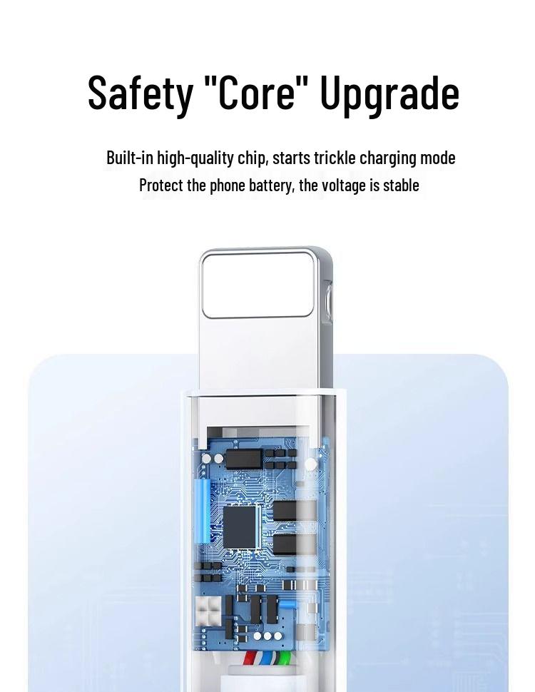 Drei-in-Eins 100W Schnellladekabel für Huawei, Apple und Xiaomi Handys