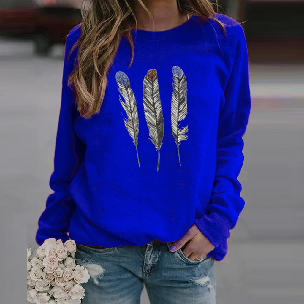 Winter Womens Casual Tops Ladies Print Sweatshirt Blouse Tee Sweater