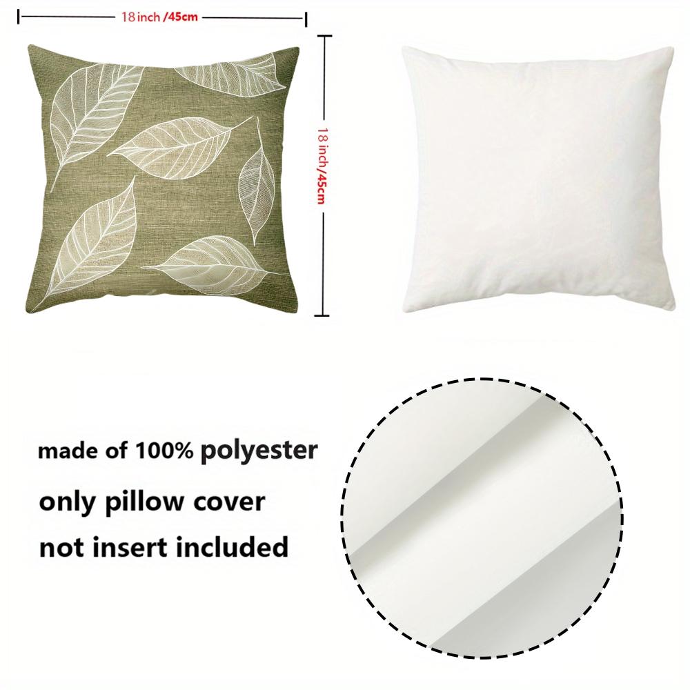 1 pezzo -Stampa piatta 2D con motivo a foglie verde oliva Cuscini decorativi da divano Federa in poliestere, copricuscino decorativo per divano