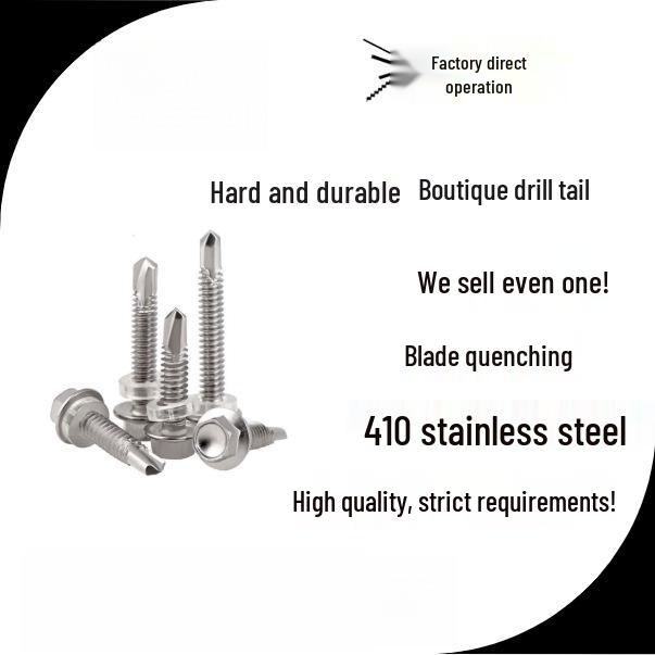410 Stainless Steel Hex Head Self-Drilling Screws for Color Steel Tiles, 5.5