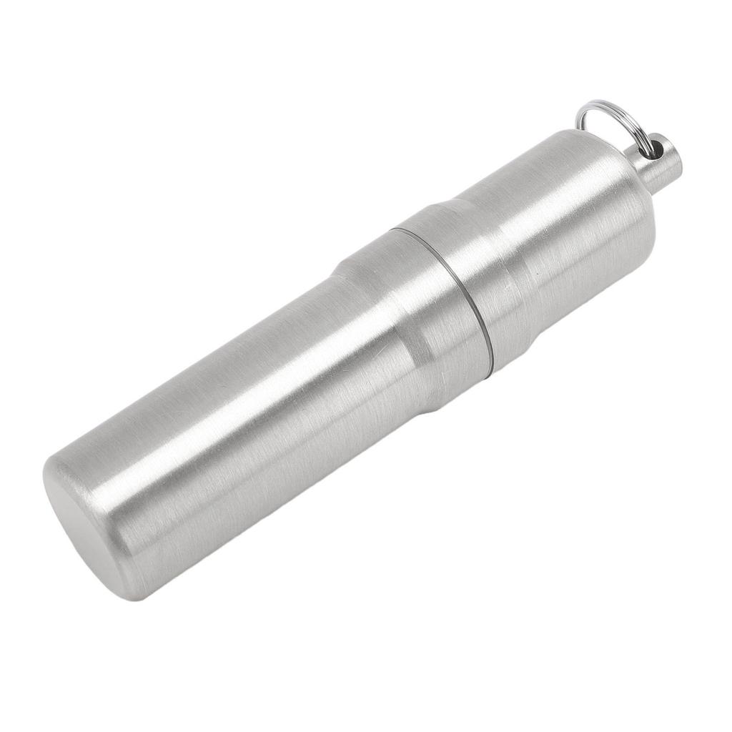 Metall-Aufbewahrungsrohr Aluminiumlegierung Leicht Regendicht Tragbar Luftdichter Behälter mit Pfeifenschnur für Camping Reise Silber