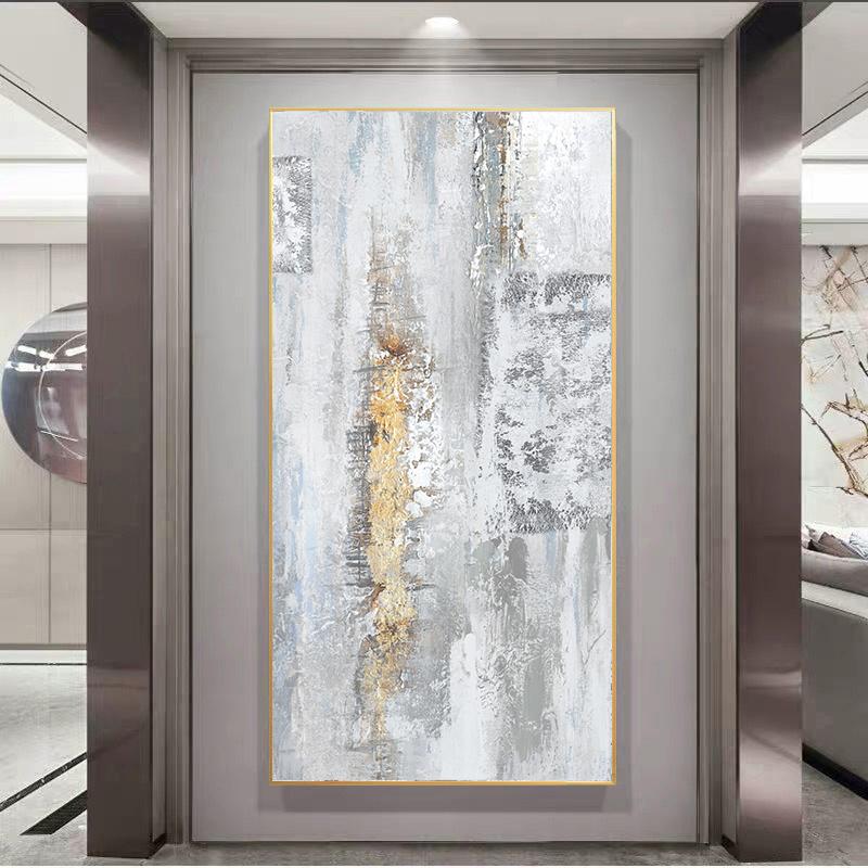 

Абстрактная золотая картина маслом Печать на холсте Белое золото Постеры и принты Настенное искусство для гостиной Украшения крыльца Без рамки 70x140cm No Framed