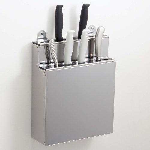 Endo Shoji TKG Large Stainless Steel Knife Holder, 2 Tiers, with Nailed Rubber Plate, Width X Depth X Height (mm): 300 X 100 X 370 Mm. Simple, Easy-to
