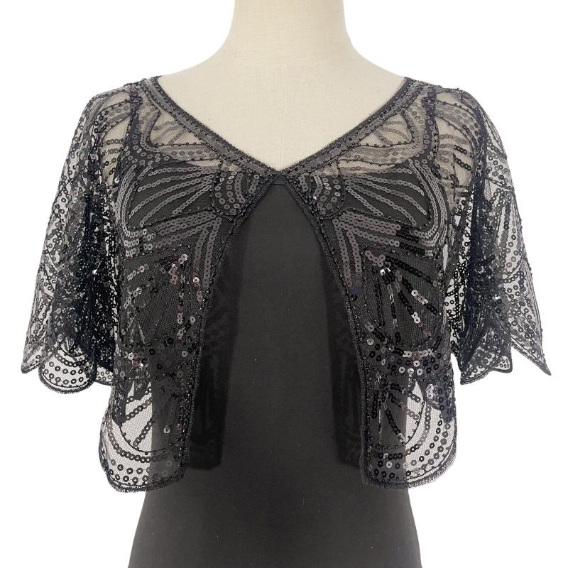 Women's Sequin Beaded Lace Short Summer Shawl Cardigan