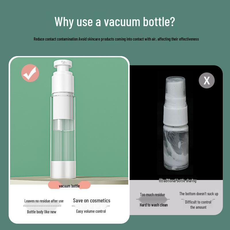Travel Vacuum Cosmetic Bottles Set: Spray & Lotion Dispensers