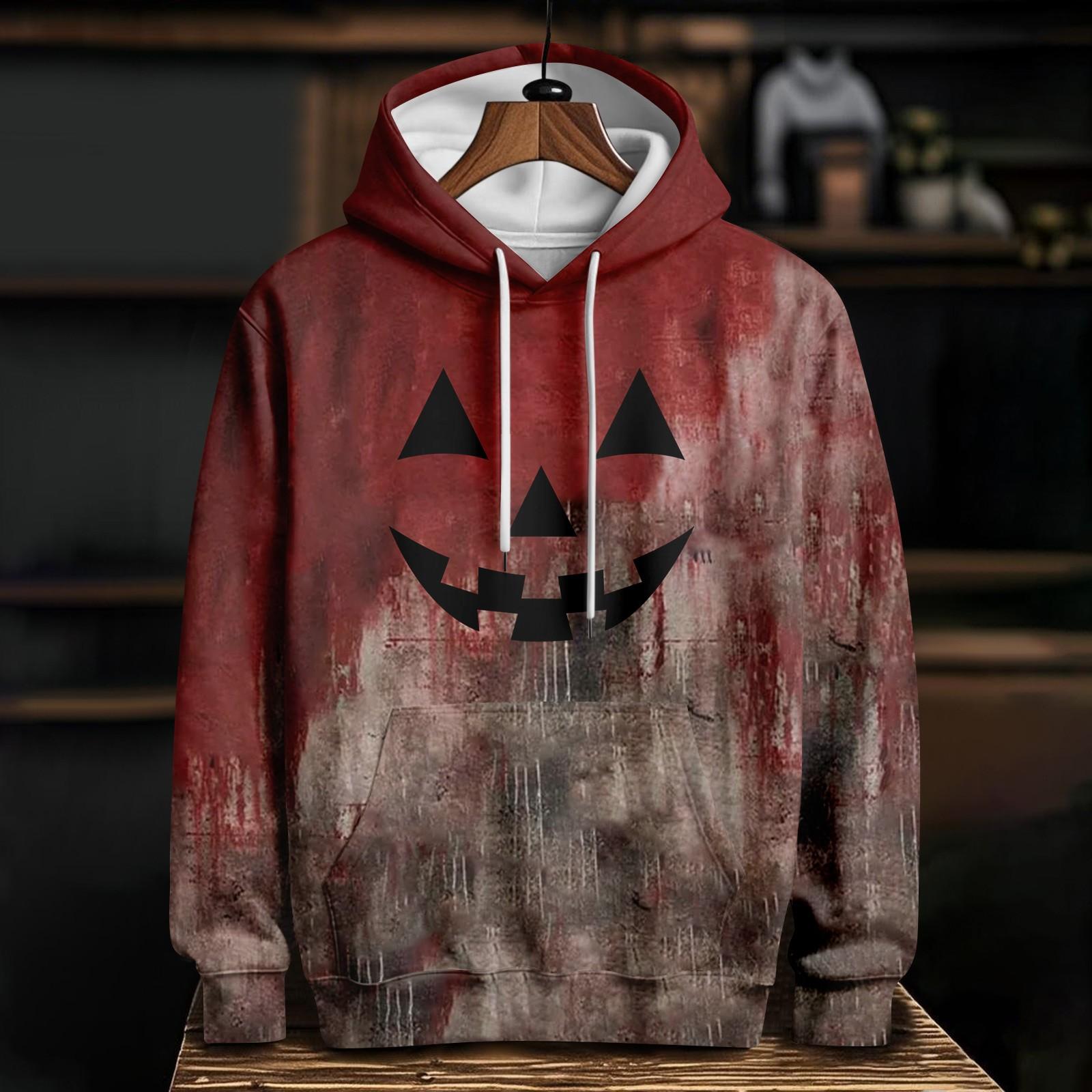 

Women s Casual Fashion Halloween Printed Long Sleeve Pullover Hooded Sweatshirt XL