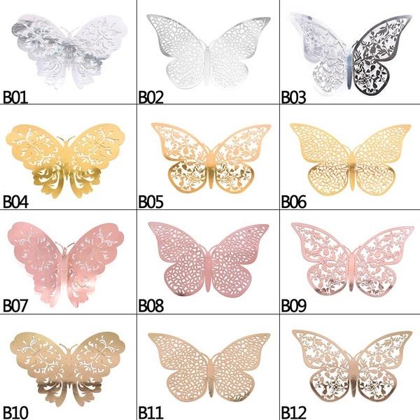 Cheap 12 Pcs 3D Hollow Wall Stickers Butterfly Fridge Magnet Home Decor ...
